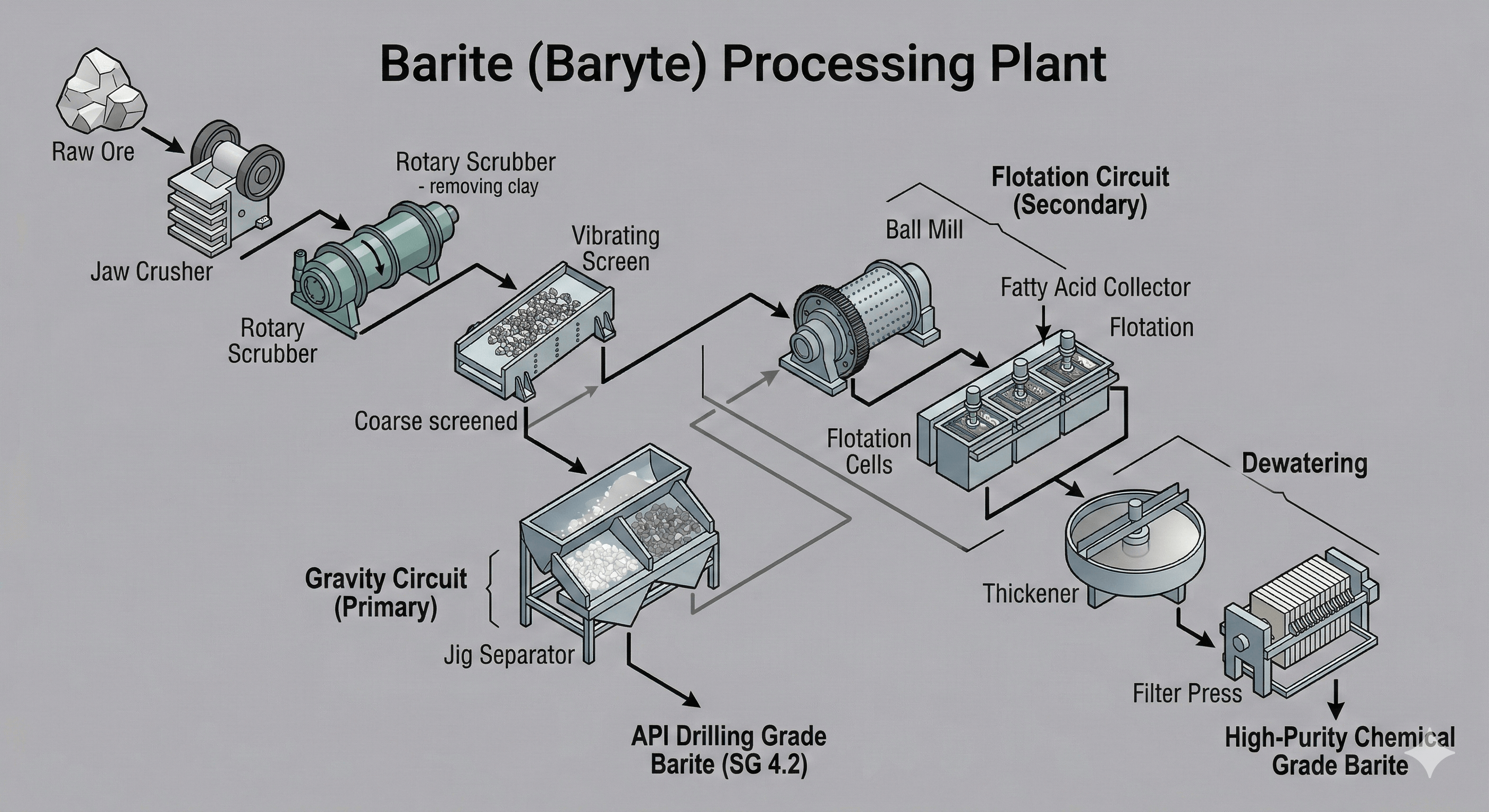 Barite Processing Plant: The Ultimate Beneficiation Guide for Drilling & Chemical Grades